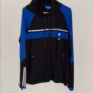 KSwiss Men’s Jacket in VGC blue/blk hooded LG